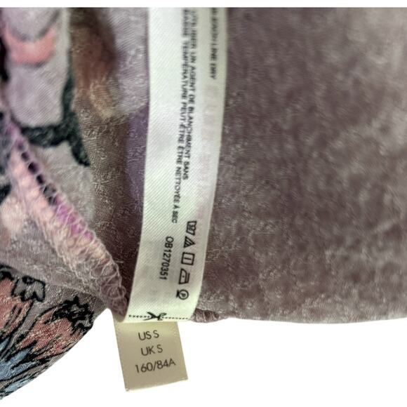 Free People Magic Garden Slip Dress Women Small Purple Floral Wrap Fairy Whimsy - Picture 8 of 11